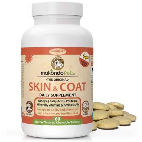 Skin and Coat Supplement with Fish Oil and Omega 3 for Dogs and Cats Dog Itch Relief Pet Supplement for Shedding Dry Itchy Skin and Allergies Dog