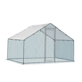 6.5 x 10 ft Large Metal Chicken Coop, Walk-in Poultry Cage Chicken Hen Run House with Waterproof Cover