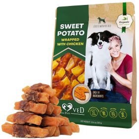 Dog Sweet Potato Wrapped with Chicken Pet Natural Chew Treats Grain Free Organic Meat Human Grade Dried Snacks in Bulk for Training for Small & L