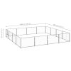 Dog Kennel Silver 172.2 ft¬≤ Steel