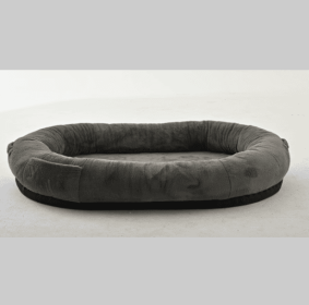 Large Dark Grey Human Dog Bed (Color: Black)