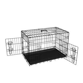 Portable Dog Cage with Divider for Indoor & Outdoor (Color: Black, Type: 30 Inch)