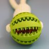 Dog Toys Treat Balls Interactive Hemp Rope Rubber Leaking Balls For Small Dogs Chewing Bite Resistant Toys Pet Tooth Cleaning Bite Resistant Toy Ball